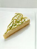Close-up of key lime pie on plate