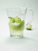 Lemon verbena and lime punch in glass