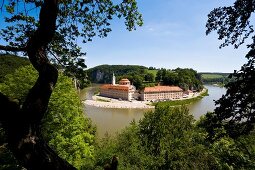 View of river Danube and Monastery world castle, Europe