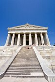 People sitting on staircase of The Walhalla in Regensburg, Germany