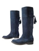 Freisteller: Wildlederstiefel blau, Quasten