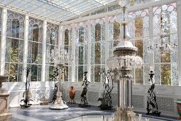 Sculptures in winter garden in Dolmabahce Palace, Istanbul, Turkey