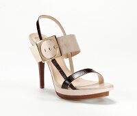 Freisteller, Stiletto beige-schwarz 