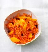 Fruity carrot salad in bowl