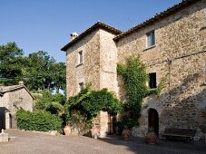 Exterior view of building in Tuscany, Italy
