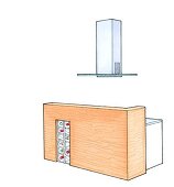 Küche, Raumgestaltung, offene Küche, Kücheninsel, Stauraum, Illustration