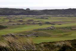 Sylt: Hotel "Budersand", Golfplatz in den Dünen, Meerblick