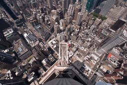 New York: Blick auf die Hochhäuser von Manhattan, Vogelperspektive