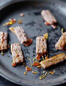 Chocolate shortbread with caramel