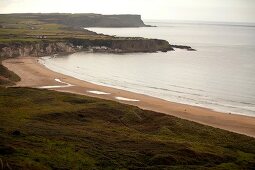 View of White Park Bay beach and Antrim Coast, Ireland, UK