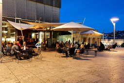 People sitting in open area at Waranga Club Lounge, Stuttgart, Germany