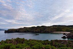 Irland: Country Donegal, Blick über Fanad Head, Natur, Küste, Bucht.