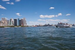 Sailing boat in sea, New York, USA