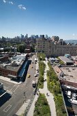 View of harbour from The Standard, High Line Hotel in New York, USA