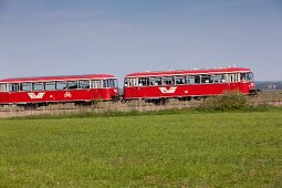 People travelling in Moor Express, Worpswede, Lower Saxony, Germany