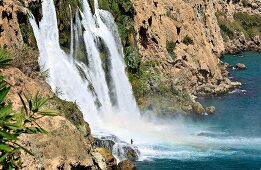 Duden waterfall at Lara rocks in Antalya, Turkey