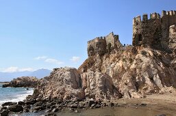 Ruins of Mamure Castle in Anamur, Mersin Province, Turkey