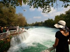 Tourists viewing waterfall at Manavgat, Turkey