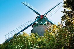 Geltinger Birk windmill Charlotte at Baltic Sea Coast, Fehmarn, Germany