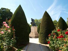 Topiary in park at Musee Rodin Museum, Paris, France