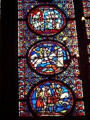 Glass motif in Sainte Chapelle in Paris, France