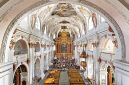 Interior of Jesuit Church of St. Francis Xavier, Lucerne, Switzerland