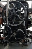 Close-up of old gears in textile and industry museum at Augsburg, Bavaria, Germany