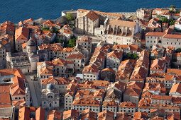 View of Dubrovnik Old Town and Sea, Croatia, Aerial View