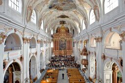 Interior of Jesuit Church of St. Francis Xavier, Lucerne, Switzerland