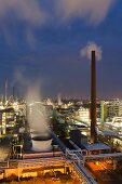 View of industrial park in Frankfurt, Hesse, Germany