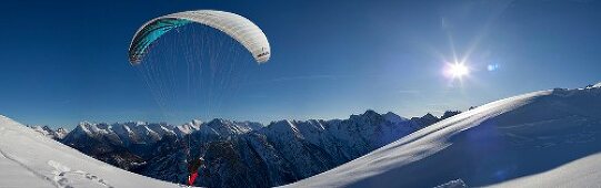 Winterlandschaft, Leutaschtal, Paragliding
