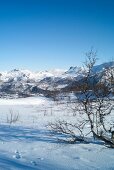 View of snows cape at Hemsedal ski resort in Norway