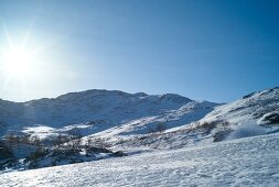 View of snows cape at Hemsedal ski resort in Norway