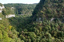 View of wild canyon Gorges de Nouailles in Franche-Comte, France