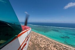 View of coral bay in Ningaloo Reef, Australia, Aerial view