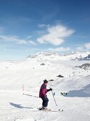 Skier skiing in Titlis, Engelberg, Switzerland