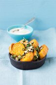 Sweet potatoes with a lime dip