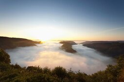 View of Saar loop in Mettlach, Saarland, Germany