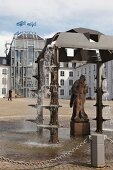 Sculpture at castle square in Saarbrucken Castle, Saarbrucken, Saarland, Germany