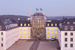 Saarland, Saarbrücken, Saarbrücker Schloss, Schlossplatz, Abendlicht