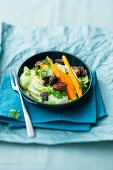 Linguine with a chervil sauce and spring vegetables