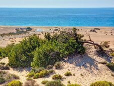 Sand dunes at Costa Verde in Medio Campidano, Sardinia, Italy