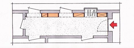 Illustration, Zeichnung, Flur, Grundriss