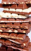 Slabs of chocolates in stack