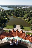 View of Maschpark, Maschteich and Maschsee in Hannover, Germany