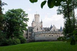 View of Marienburg Castle and trees in Hannover, Germany