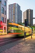 View of Ihmeplatz 1 and road in Linden, Hannover, Germany