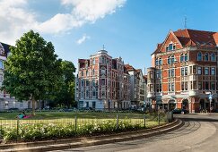 View of houses at Lichtenberg, Hannover, Germany