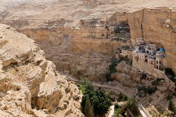 Israel, Wadi Qelt, Judäische Wüste, Westjordanland, St.Georgs-Kloster