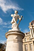 Low angle view of Guillaume Tell Statue at Lausanne, Canton of Vaud, Switzerland